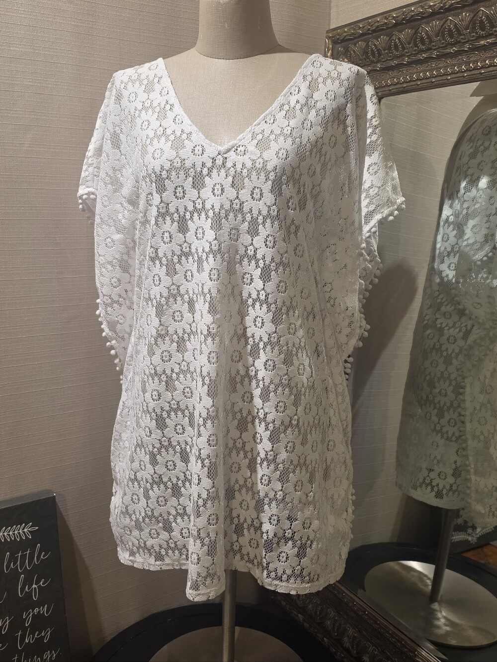 Xhilaration • Jr's White Crochet Swimsuit Coverup.  Sz Med. Like New